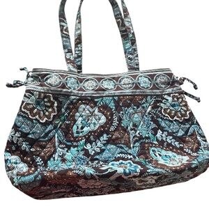 Vera Bradley Brown & Turquoise Vera bag